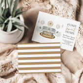 Home Sweet Home Goud en Grijs Waterverf Bewegen Aankondiging