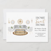 Home Sweet Home Goud en Grijs Waterverf Bewegen Aankondiging (Voorkant)