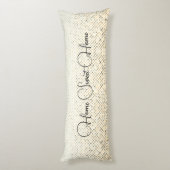 Home Sweet Home Goud Ombre Gespikkeld Lichaamskussen (Achterkant (Verticaal))