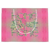 "Home Sweet Home" Handgemaakte Floral Font Lrg. Groot Cadeauzakje (Voorkant)