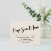 Home Sweet Home Handschrift Cream Aankondiging (Staand voorkant)