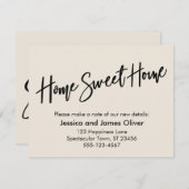 Home Sweet Home Handschrift Cream Aankondiging (Voorkant / Achterkant)