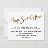 Home Sweet Home Handschrift Gouden Patroon Kaart (Voorkant)