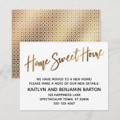Home Sweet Home Handschrift Gouden Patroon Kaart (Voorkant / Achterkant)