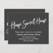 Home Sweet Home Handschrift Grijze Aankondiging (Voorkant / Achterkant)