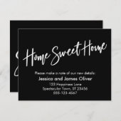 Home Sweet Home Handschrift Zwarte aankondiging (Voorkant / Achterkant)