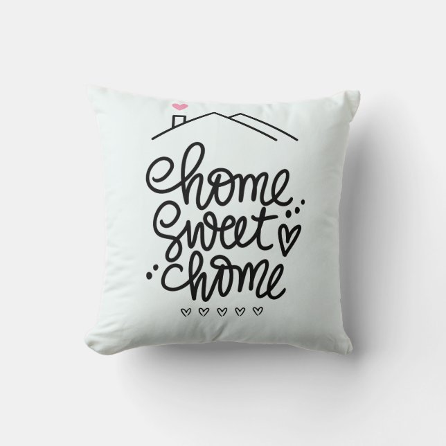 Home Sweet Home – Handwritten Pillow Design Kussen (Voorkant)