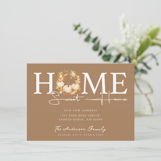 Home Sweet Home Herfst Bewegende aankondiging (Staand voorkant)