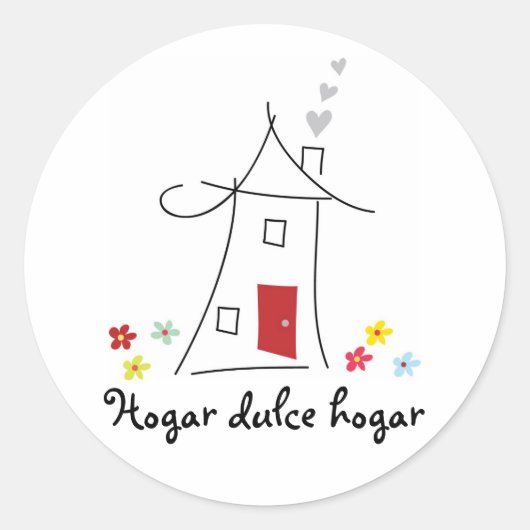 Home Sweet Home / Hogar Dulce Hogar Ronde Sticker (Voorkant)