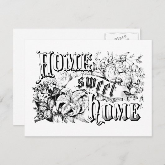 Home Sweet Home Home Decor en cadeaus Briefkaart (Voorkant / Achterkant)