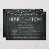 Home Sweet Home Housewarming Black & Silver Invite Kaart (Voorkant / Achterkant)