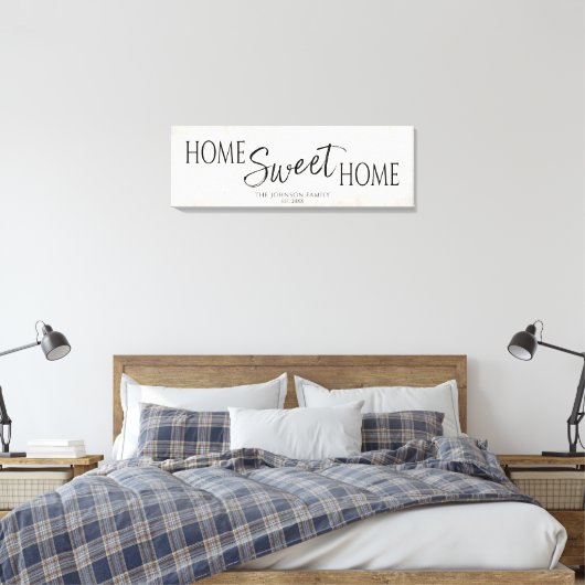 Home Sweet Home Housewarming Canvas Afdruk (Insitu (Slaapkamer))