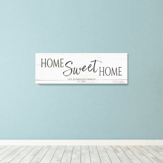 Home Sweet Home Housewarming Canvas Afdruk (Insitu (Houten vloer))