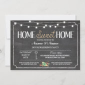 Home Sweet Home Housewarming Chalkboard Key Invite Kaart (Voorkant)