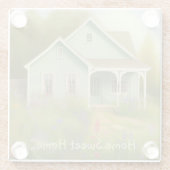 Home Sweet Home Housewarming Glazen Onderzetter (Achterkant)