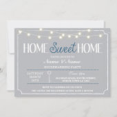 Home Sweet Home Housewarming Gray White Key Invite Kaart (Voorkant)