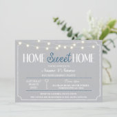 Home Sweet Home Housewarming Gray White Key Invite Kaart (Staand voorkant)