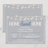 Home Sweet Home Housewarming Gray White Key Invite Kaart (Voorkant / Achterkant)