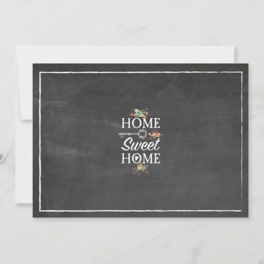 Home Sweet Home Housewarming New Home Uitnodiging (Achterkant)