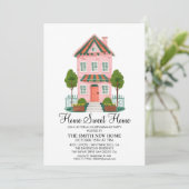 Home Sweet Home Housewarming Party Invitation Card Kaart (Staand voorkant)
