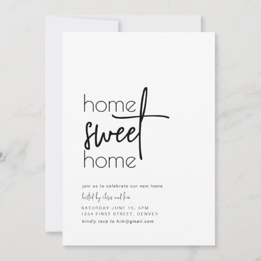 Home Sweet Home Housewarming Party Uitnodigen Kaart (Voorkant)