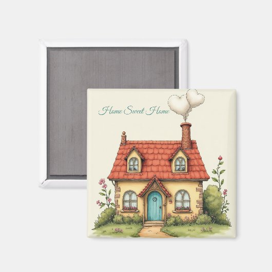 Home Sweet Home - huis-verwarmende cadeau koelkast Magneet (Voorkant / Achterkant)