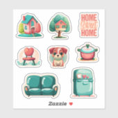 "Home Sweet Home" Huis Warming Stickers Set (Vel)