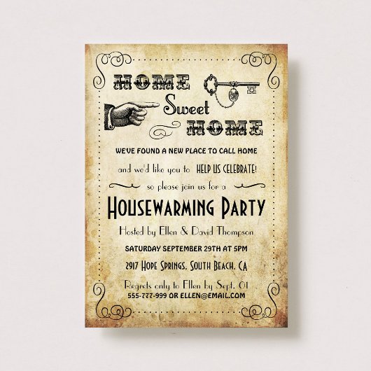 "Home Sweet Home" Invitaties voor huisverwarming Kaart