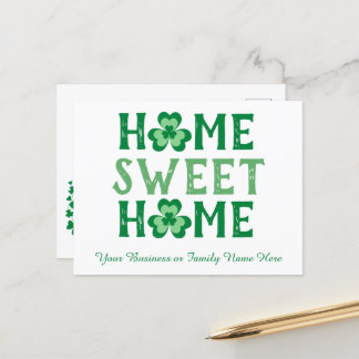 Home Sweet Home Irish Shamrock Clover Briefkaart