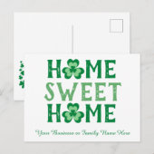 Home Sweet Home Irish Shamrock Clover Briefkaart (Voorkant / Achterkant)