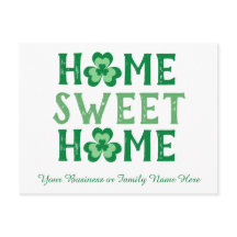 Home Sweet Home Irish Shamrock Clover Briefkaart