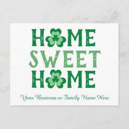 Home Sweet Home Irish Shamrock Clover Briefkaart
