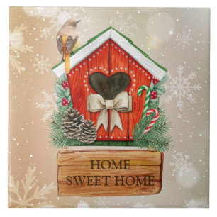 Home Sweet Home-kerstfeesthuis Tegeltje