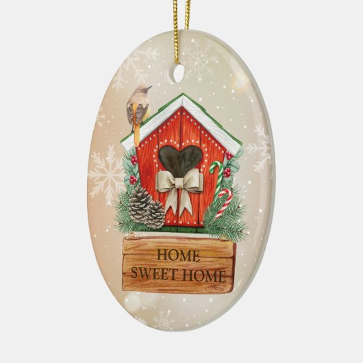 Home Sweet Home Kersthuis Keramisch Ornament (Links)