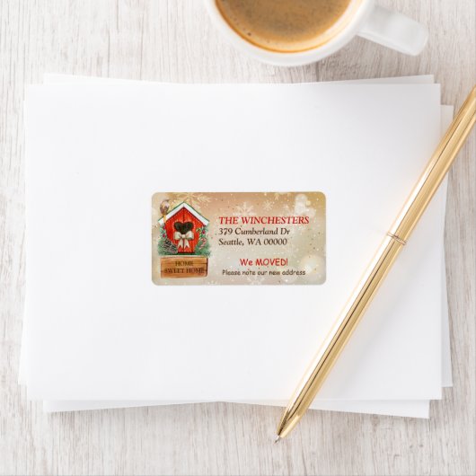 Home Sweet Home Kerstmis Adres Etiket (Insitu)