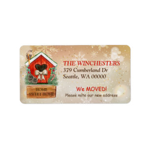 Home Sweet Home Kerstmis Adres Etiket