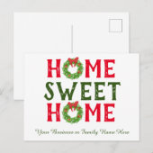 Home Sweet Home Kerstmis met Briefkaart voor feest (Voorkant / Achterkant)
