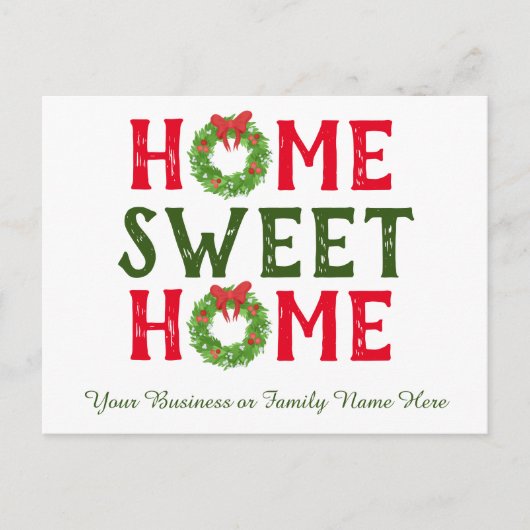 Home Sweet Home Kerstmis met Briefkaart voor feest (Voorkant)