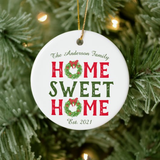 Home Sweet Home Kerstmis met feestdag Keramisch Ornament (Boom)