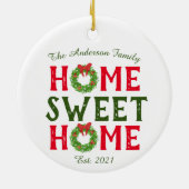Home Sweet Home Kerstmis met feestdag Keramisch Ornament (Achterkant)