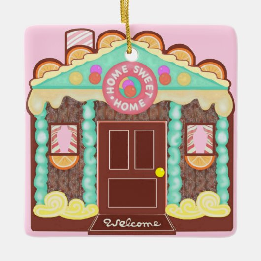 Home Sweet Home-kerstversiering Keramisch Ornament (Voorkant)