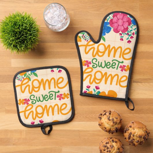 Home Sweet Home, Keukencadeau Ovenwant & Pannenlap Set (Top down)