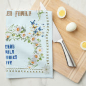 Home Sweet Home Keukenhanddoek Blauw Kleurrijk (Quarter Fold)