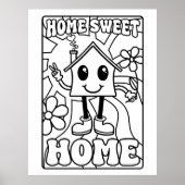 home sweet home KLEUR UW EIGEN POSTER nieuw huis (Voorkant)