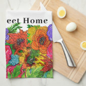 Home Sweet Home Kleurrijke Bloemen 1/2 Vouw Theedoek (Quarter Fold)
