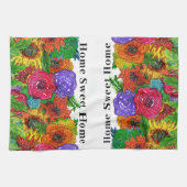 Home Sweet Home Kleurrijke Bloemen 1/2 Vouw Theedoek (Horizontaal)