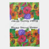 Home Sweet Home Kleurrijke Bloemen 1/2 Vouw Theedoek (Verticaal)