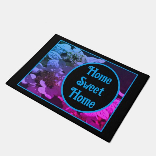 Home Sweet Home Lacecap Hydrangea Bloemendeurmat Deurmat (Schuin)