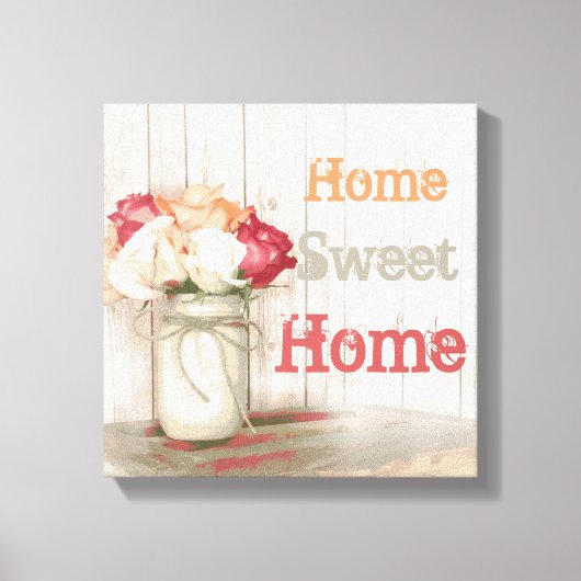 Home Sweet Home Land Mason Jar Wrapped Canvas (Voorkant)