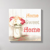 Home Sweet Home Land Mason Jar Wrapped Canvas Afdruk (Voorkant)